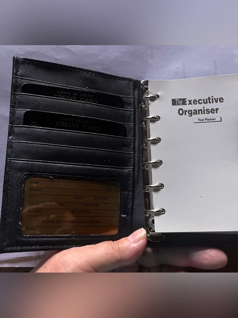 Christian Dior Navy Blue Leather Agenda Planner CD address book Dior Organizer